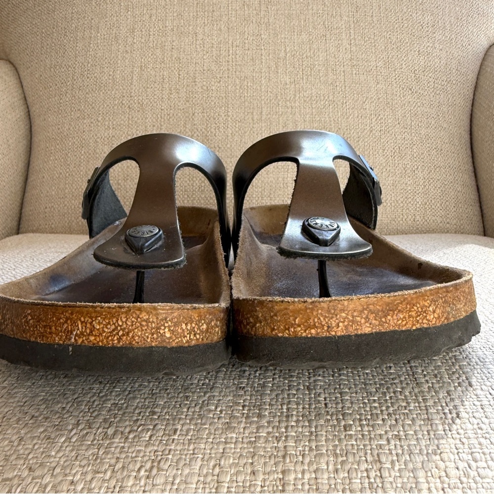 Birkenstock Gizeh Soft Footbed Pewter Real Leather 39
